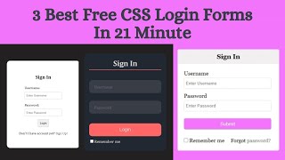 3 Best Free CSS Login Forms In 21 Minute #javascript #frontend #animation #loader #loading