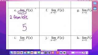 MTH 261 Finding Limits Graphically on page 3 Practice Problems