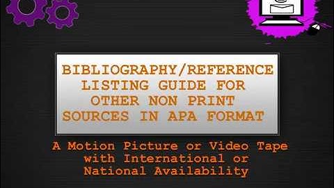 Guide  for Non Print Sources Motion Picture or Video Tape with Internatio