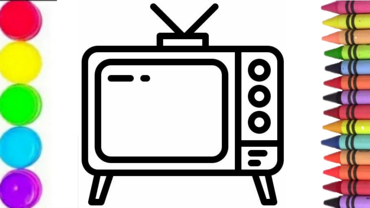 Draw TV for kids step by step /Dibujar TV para niñas/ - YouTube