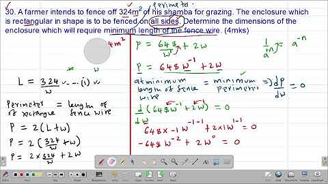 MATH: FORM4: DIFFERENTIATION: LESSON 20