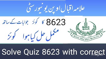 aiou solve Quiz cood 8623 with correct answer||aiou solve quiz 8623||aiou quiz