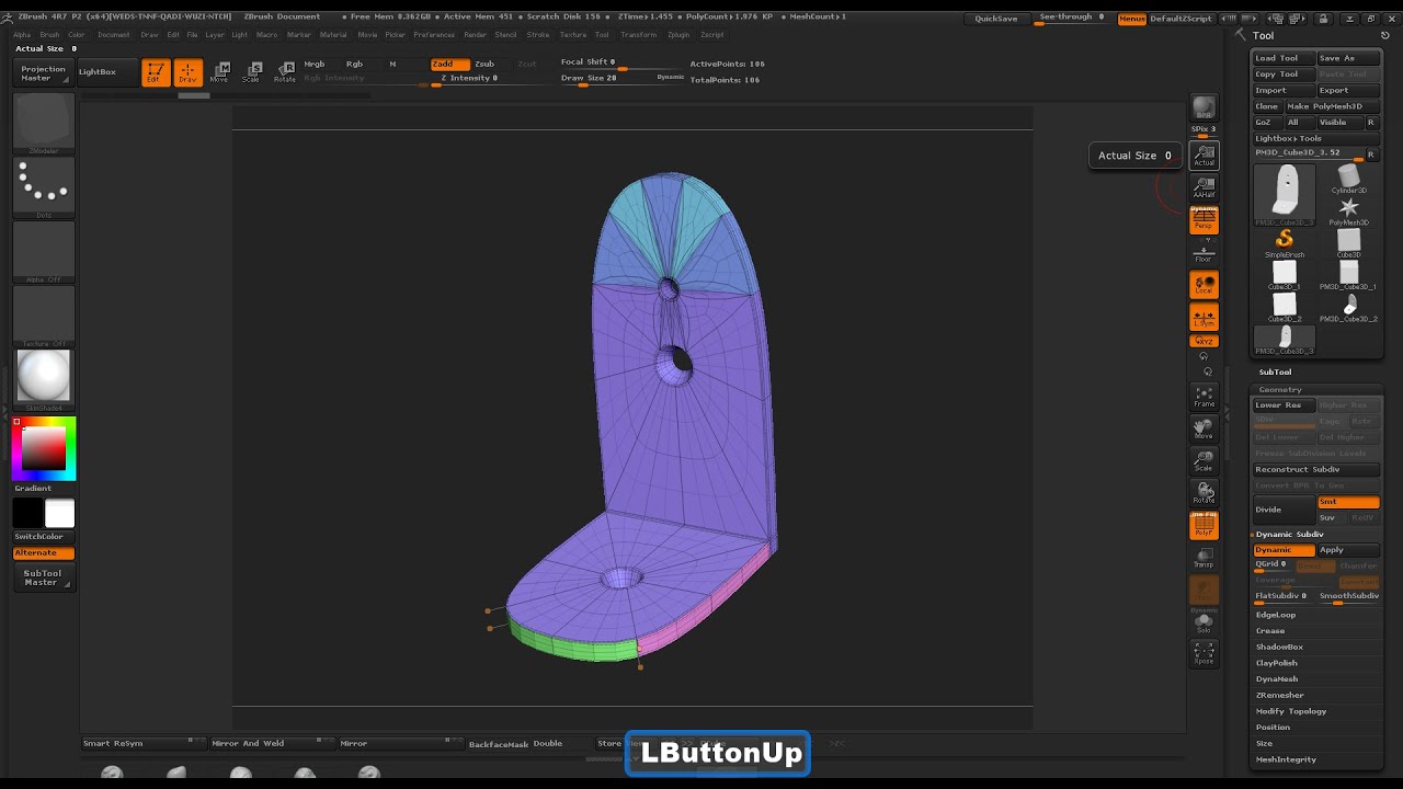 zbrush 4r7 how to scale in only one axis