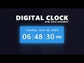 Digital clock  with date day month year  using html css  javascript