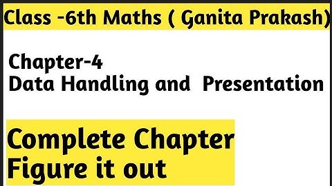 Chapter -4 Data Handling and Presentation ||  Class 6th Maths || Ganita Prakash