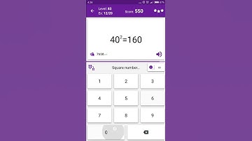 Math Tricks - Training mode - square numbers between 40 and 49 - level 083 (Number Keyboard)