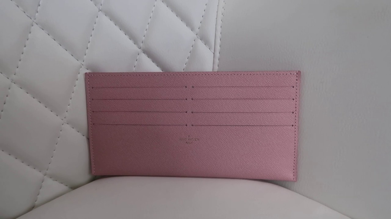 Louis Vuitton Pink Rose Leather Felicie Insert Card Holder 