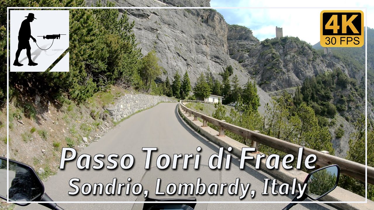 Passo Torri di Fraele, Sondrio, Lombardy, Italy - by motorcycle and drone