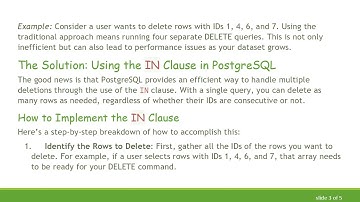 Efficiently Delete Multiple Rows in PostgreSQL with a Single Query