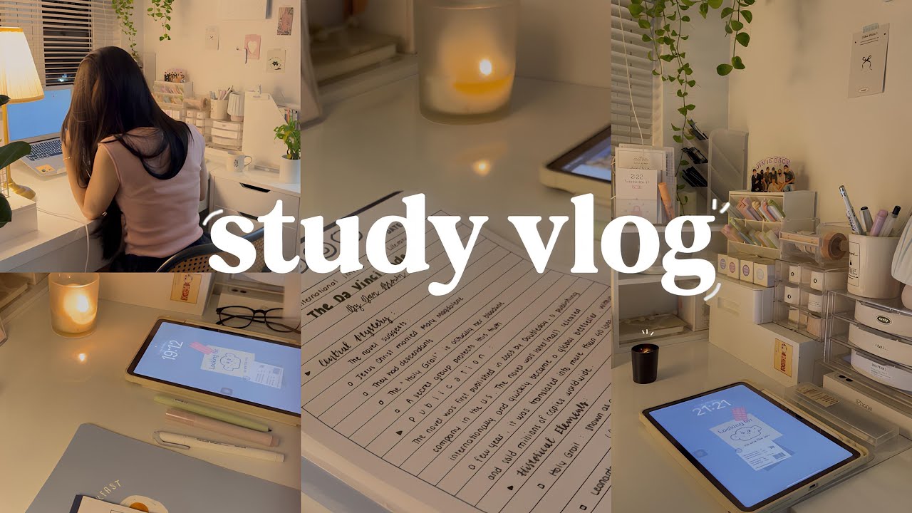STUDY VLOG |  5am, studying productive, daily, note, motivation ˚ ༘