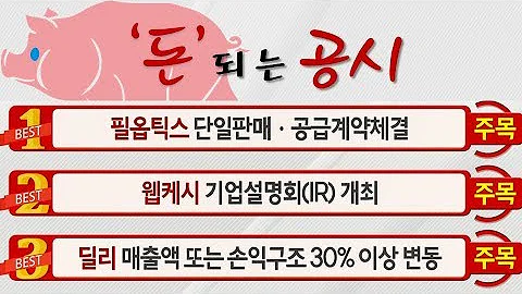 #딜리(131180), #웹케시(053580), #필옵틱스(161580)_돈 되는 공시(20200219)