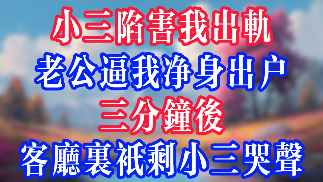 小三陷害我出軌，老公逼我淨身出戶，三分鐘後，客廳裡只剩小三哭聲。#反转爽文 #打脸爽文 #小說 #小說推文 #情感故事 #老人頻道  #深夜淺讀 #真人朗读 #故事分享 #人生感悟