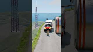 Cars & Ambulance Van vs Giant Pit Bollards Crash - BeamNG.drive Ultimate Edition