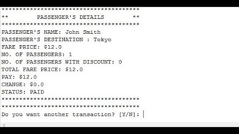 Bus Ticketing System in Java