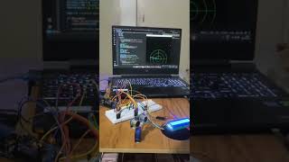 Radar using Arduino UNO and python programming for interface #radar #ultrasonic #arduino.