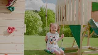 PolarPlay Kids Climbing Tower & Playhouse – Climb & Swing Runa Green