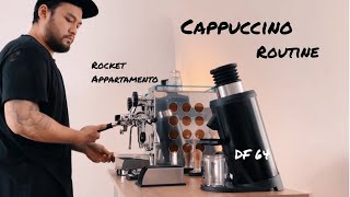 Morning Cappuccino Routine on Rocket appartamento x DF 64 Grinder | ASMR Cappuccino Routine