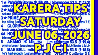 KARERA TIPS SATURDAY - JUNE 06, 2026 / RACINNG @PhilippineJockeyClub 