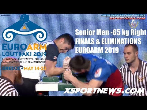 Senior Men 65 Kg Right Arm FINALS U0026 ELIMINATIONS, EUROARM 2019