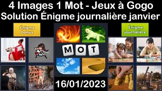 4 Images 1 Mot - Jeux À Gogo - 16/01/2023 - Solution Énigme Journalière - janvier 2023 screenshot 4