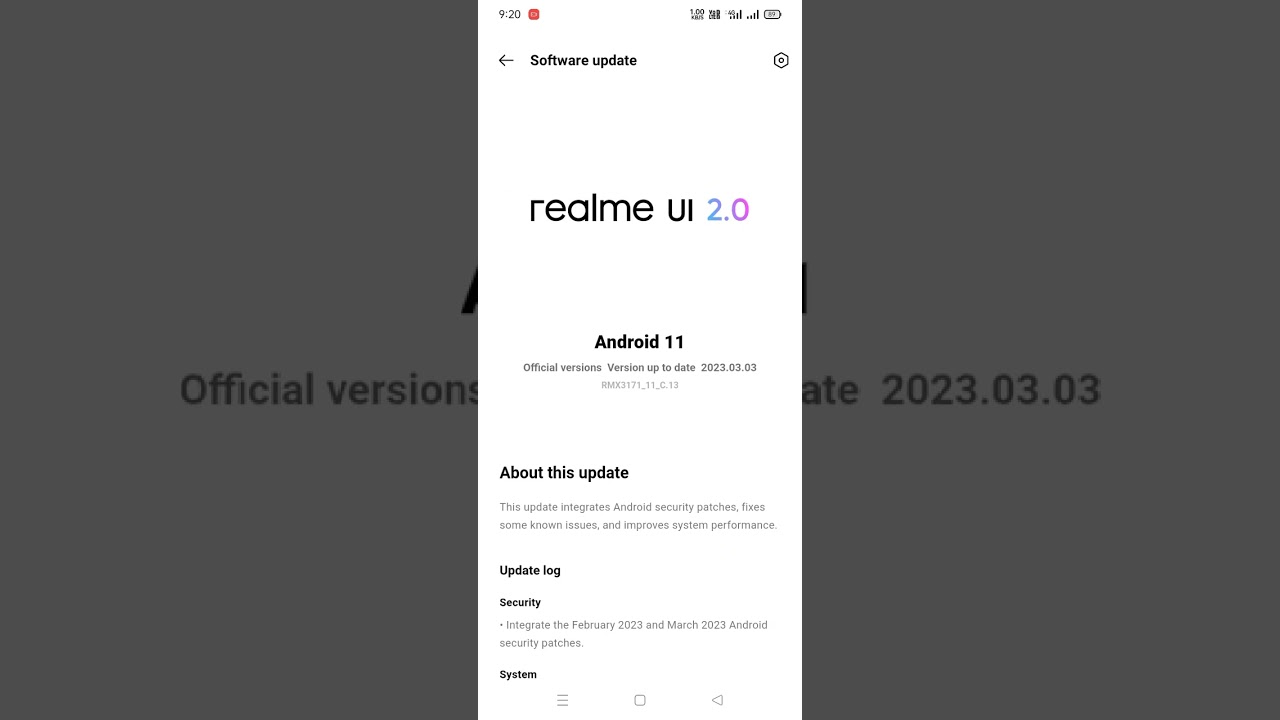 Realme Narzo 30a March 2023 Security Patch Update