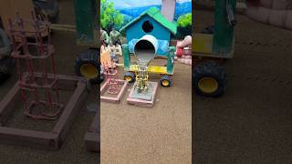 😱 Real Working Mini Tractor Making Cement Pillar | Amazing DIY Construction Machine 🚜 #shorts