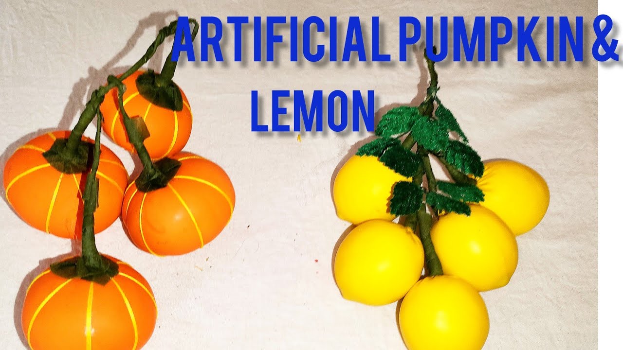 make artificial pumpkin & lemon using balloon/vegetable & fruit making craft idea/balloon crafts 🍋🍋
