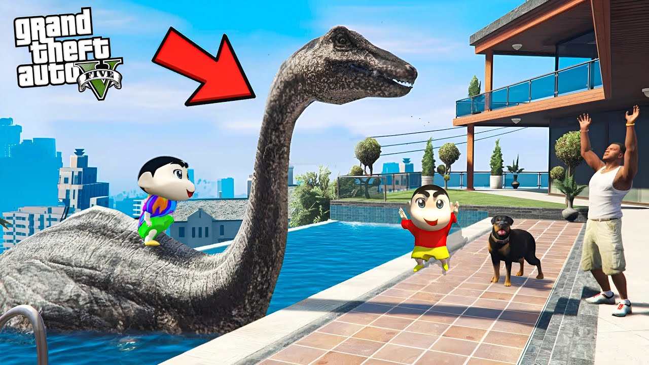 GTA 5 : Shinchan And Franklin Saved A Dinosaur in GTA 5 ! (GTA 5 mods) Bangla Gameplay
