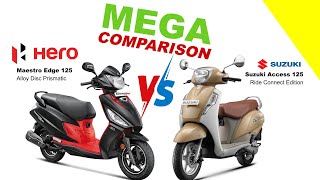 Hero Maestro Edge 125 vs Suzuki Access 125 | MEGA COMPARISON | Bike Info