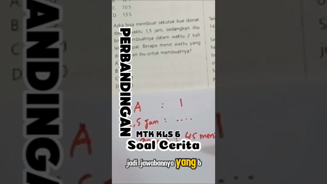 Soal Cerita Perbandingan, Rasio Matematika Kelas 6 SD 