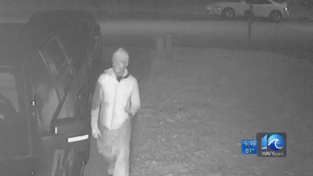 Home security camera catches man breaking into cars - YouTube