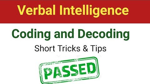 Verbal intelligence Preparation | Coding and Decoding | PMA/AFNS/AMC