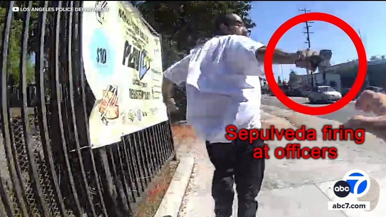 LAPD bodycam video shows man shoot at cops, get tackled to ground