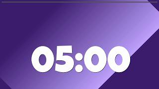 5 Minute Classroom Timer | Purple Gradient, Low Distraction