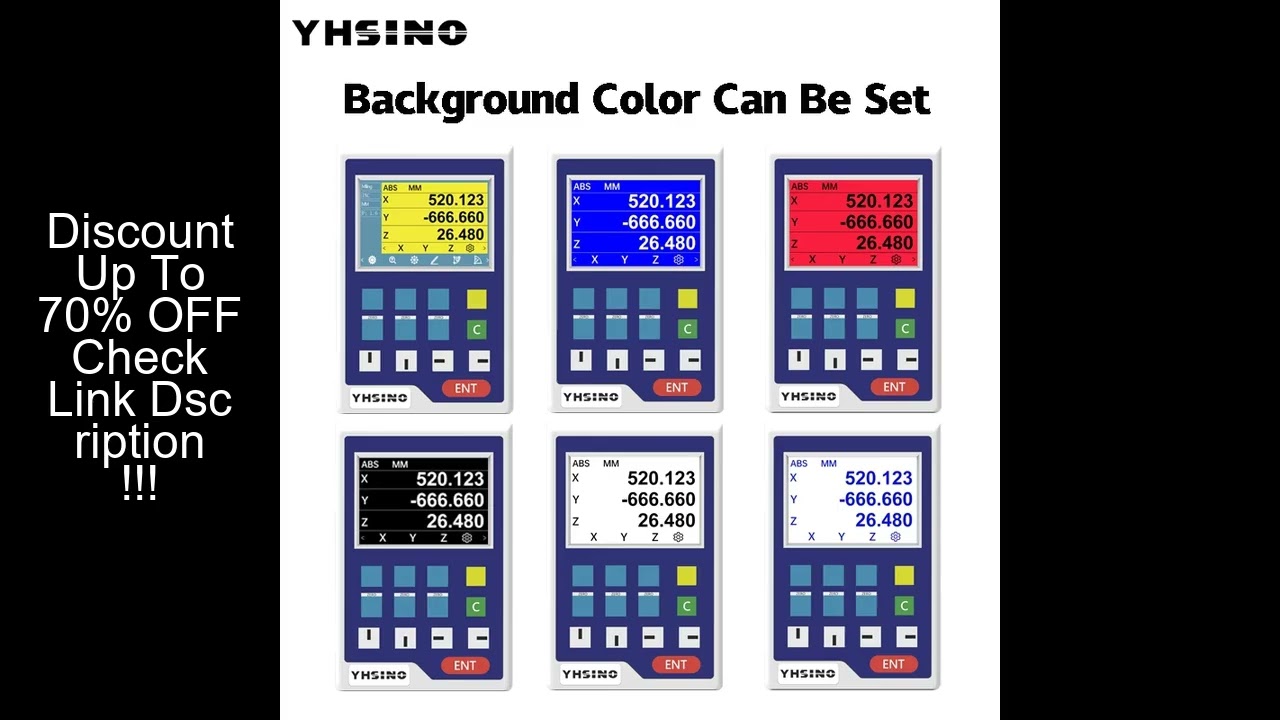 YHSINO Mini 2-Axis/3-Axis LCD DRO YH800-2A YH800-3A 14 Languages TTL DB9, AC80-240V Multifunction Di