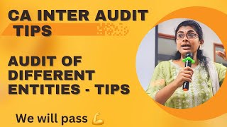 CA INTER | AUDIT | DIFFERENT ENTITIES | TIPS AND STRATEGIES | CA REVATHY RAJA