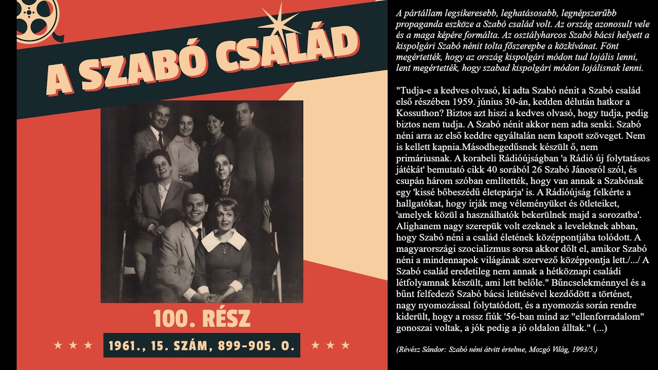 A Szabó család - 100. rész (1961., 15. szám, 899-905. o.)