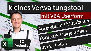 Verwaltungstool erstellen Teil 1 / Microsoft Excel Userform VBA / Adressbuch / Mitarbeiter uvm.