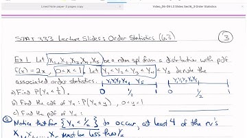 Math Stats L03a Part 01 Order Statistics