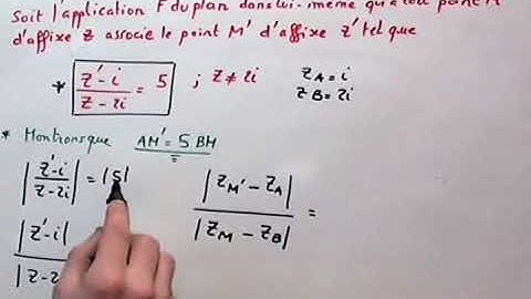 Application complexe et modules de nombres complexes.