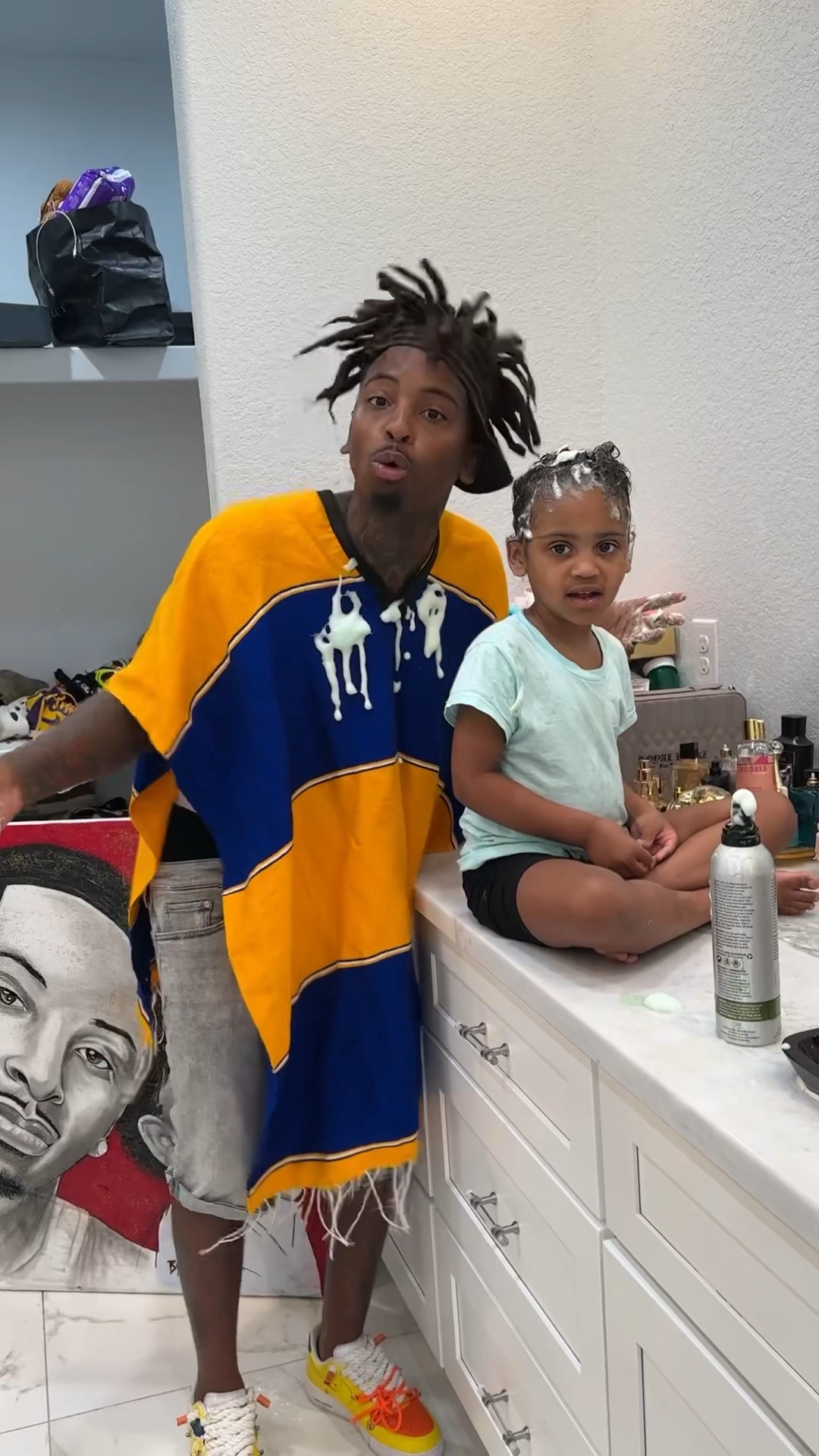 Dad gets in trouble for doing Londyn hair #shorts