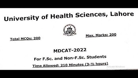 UHS MDCAT 2022 Solved Paper