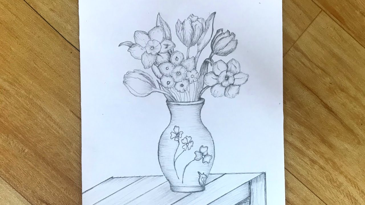 How to draw a flower pot easy | how to draw a flower pot step by step