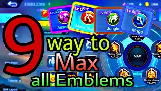 How to Max all Emblems 2023 in mlbb|| Easy and fast way to max your emblems2023 #Yonkotv