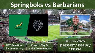 Springboks vs Barbarians | LIVE Reaction Game Commentary | 20 Jun 2025