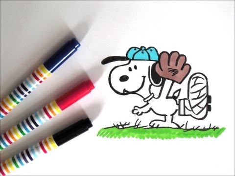 野球をしているスヌーピーの描き方 スヌーピーキャラクター How To Draw ｓnoopy 그림 Youtube