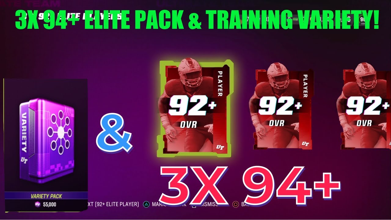 3X 94+ ELITE PACK & TRAINING VARIETY PACK, Madden 23 Ultimate Team