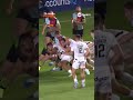 Stunning strength, long pass & try!