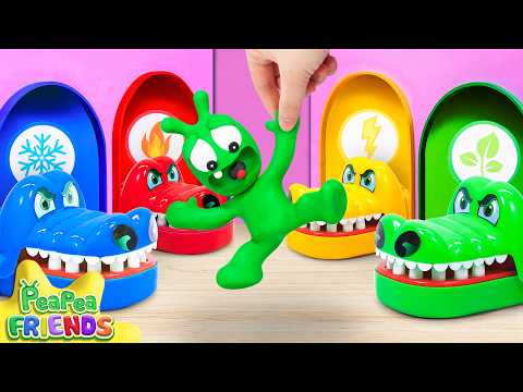 Pea Pea Lost Candy in Mystery Doors Challenge… Crocodile Attack Escape 🐊🍬