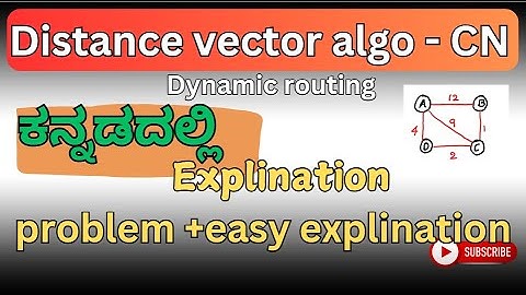 Distance vector algo / dynamic routing  |ಕನ್ನಡ explination |computer networks